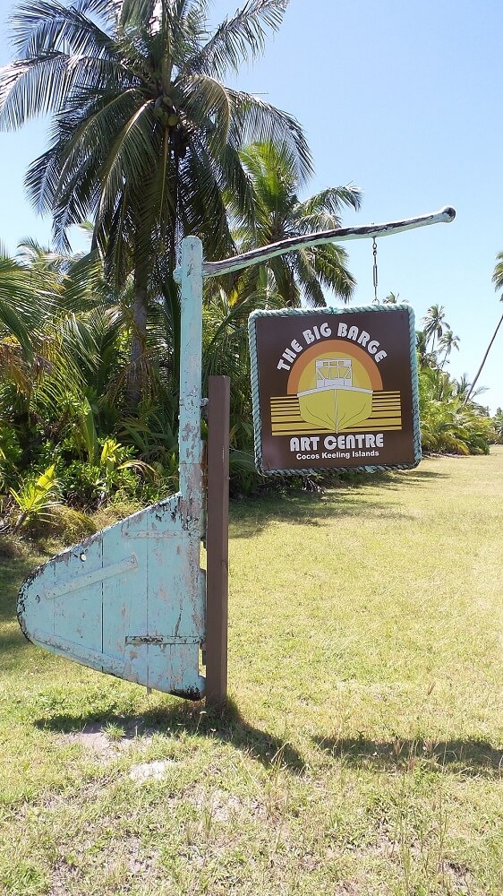 Cocos - Big barge sign